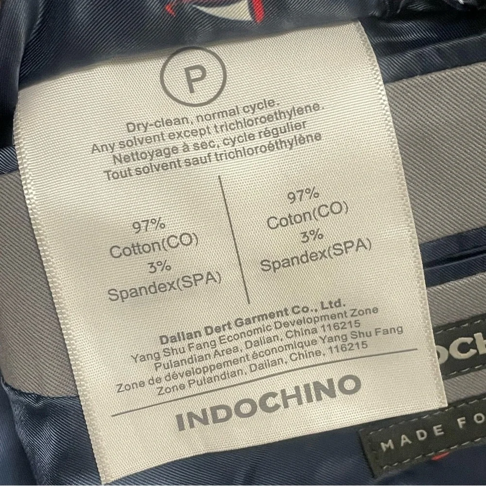 Indochino Mens Custom Blazer Light Gray Sailboat Lining Cotton NWT